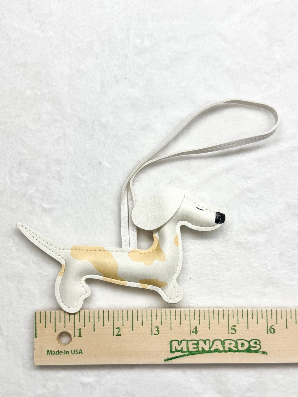 White & Tan Dog Bag Charm - Picture 4 of 5